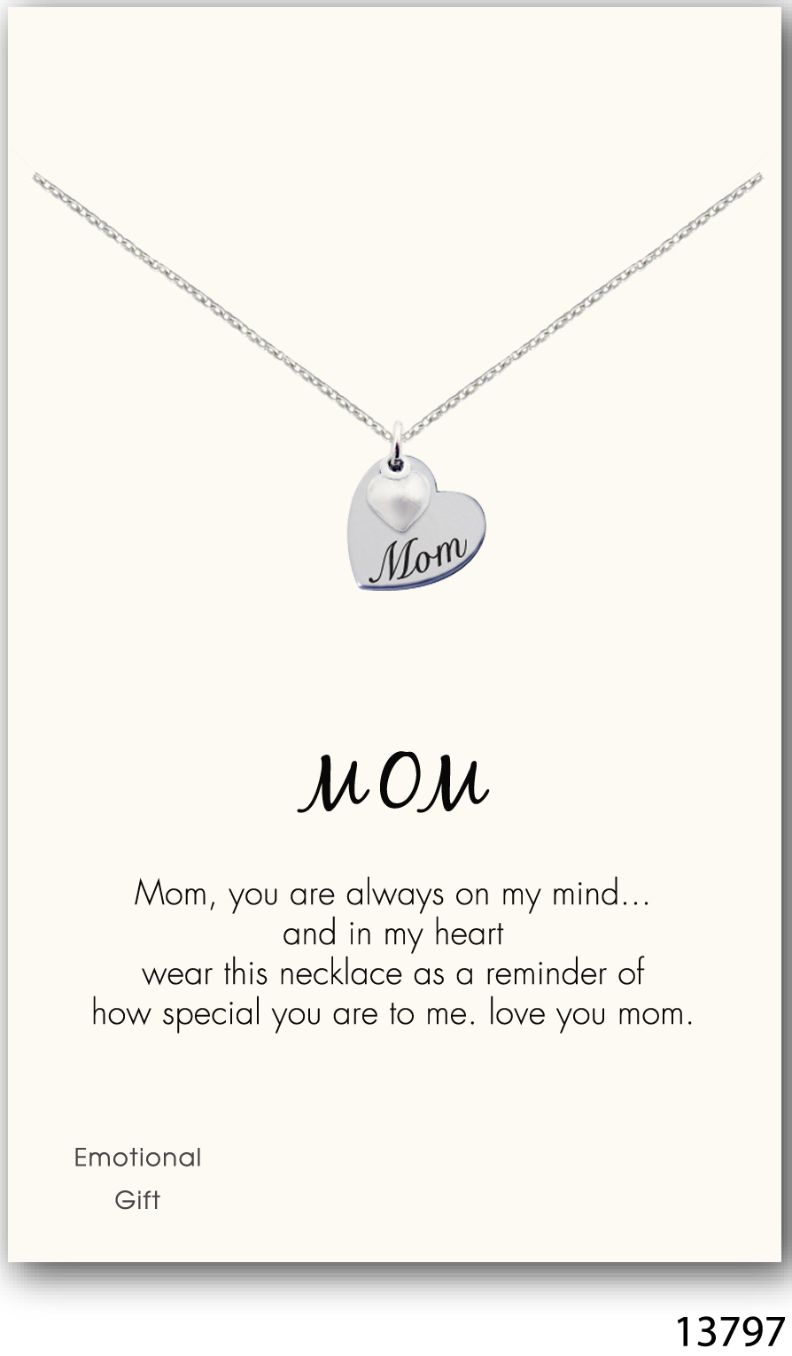 Love mom silver pendant